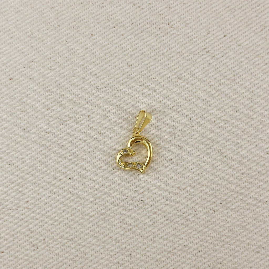 18k Gold Filled CZ Heart Pendant