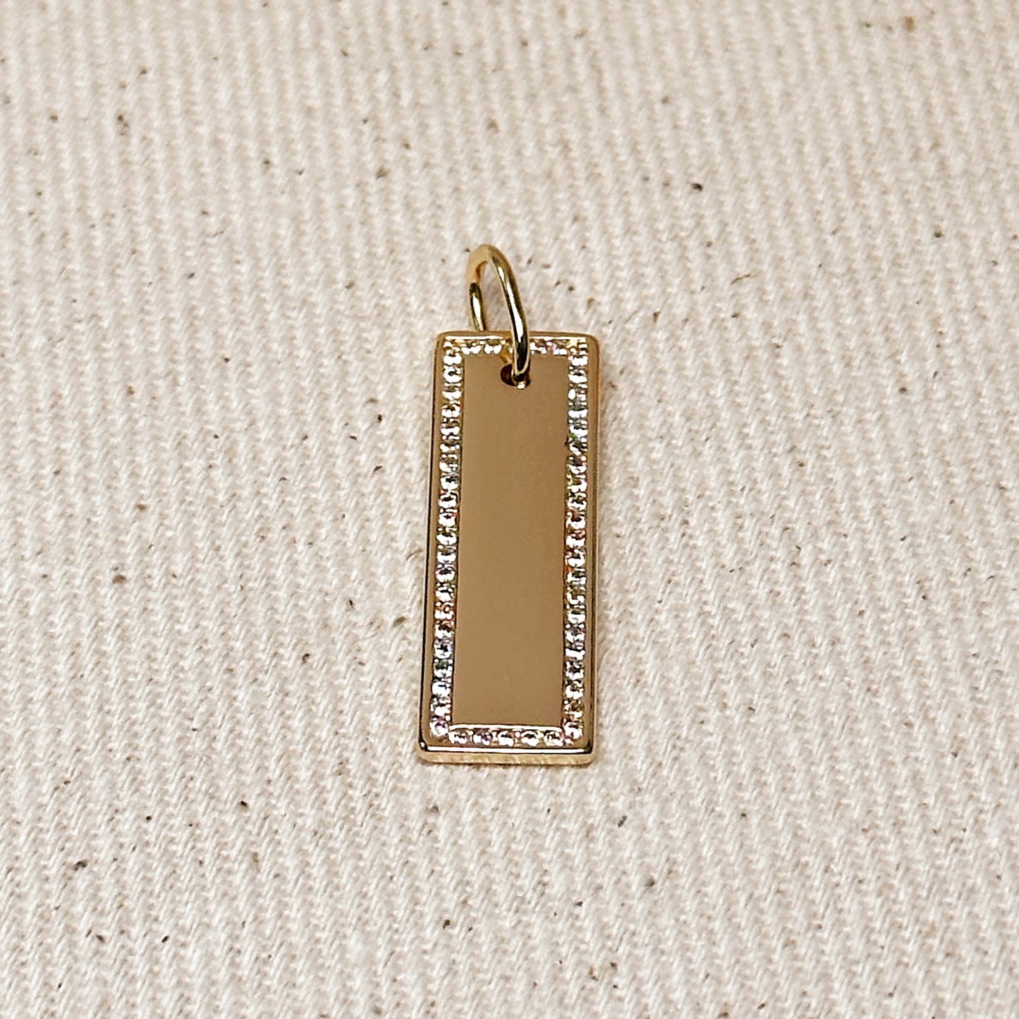 18k Gold Filled CZ Bar Pendant