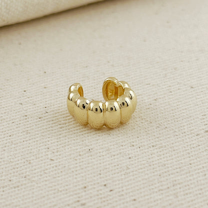 18k Gold Filled Scalloped Ear Cuff Earrings