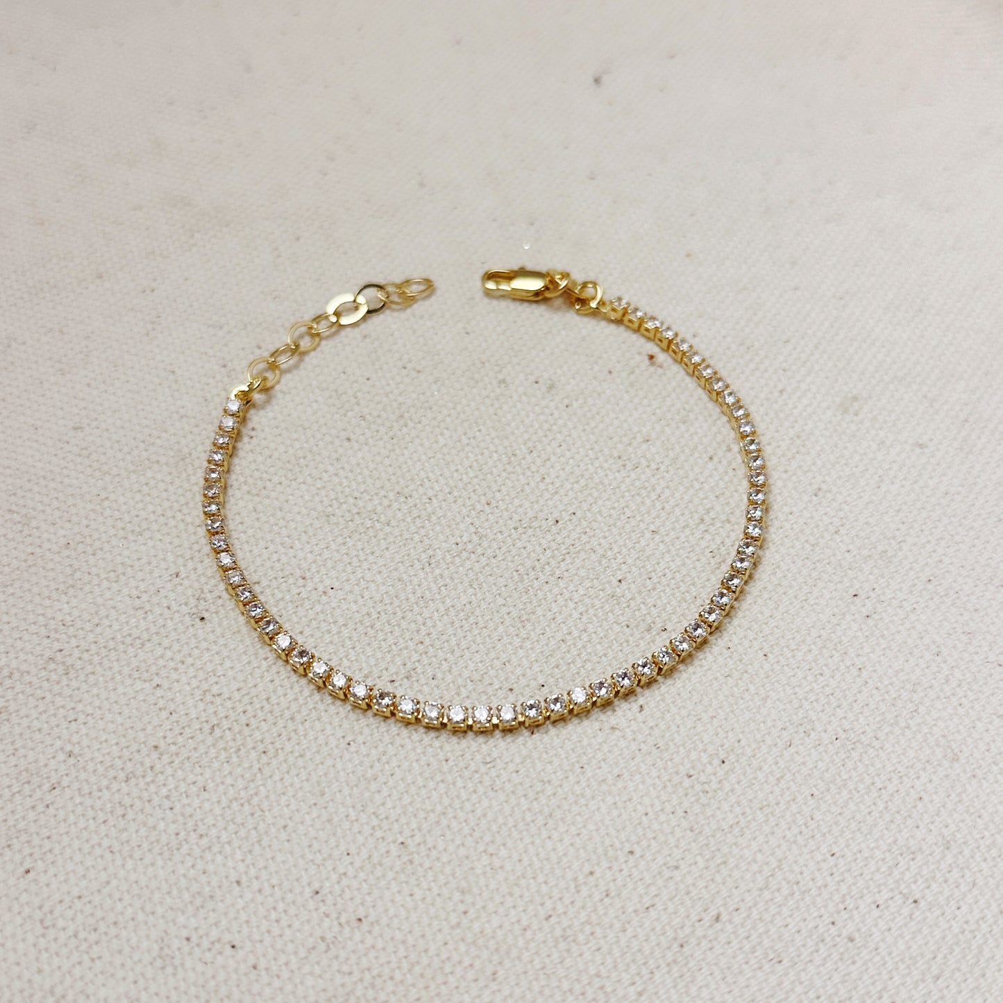 18k Gold Filled 2mm CZ Tennis Bracelet