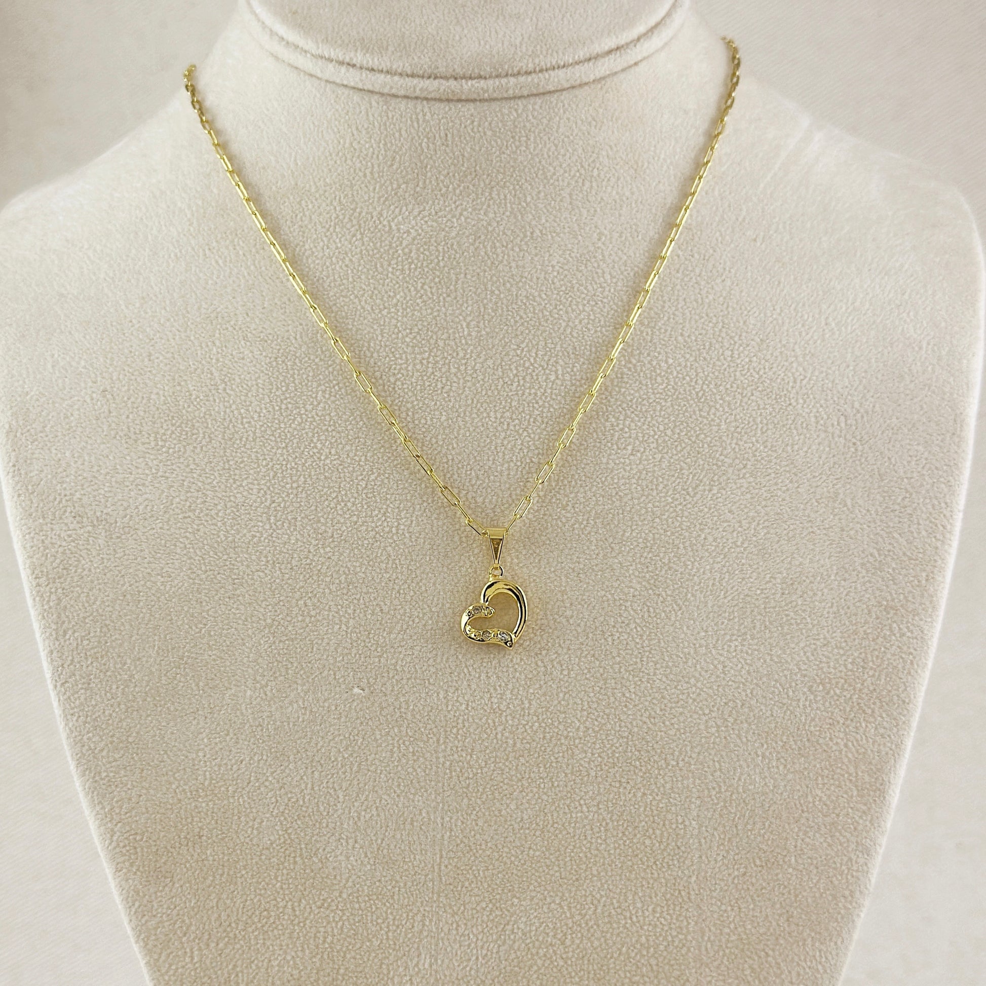 18k Gold Filled CZ Heart Pendant