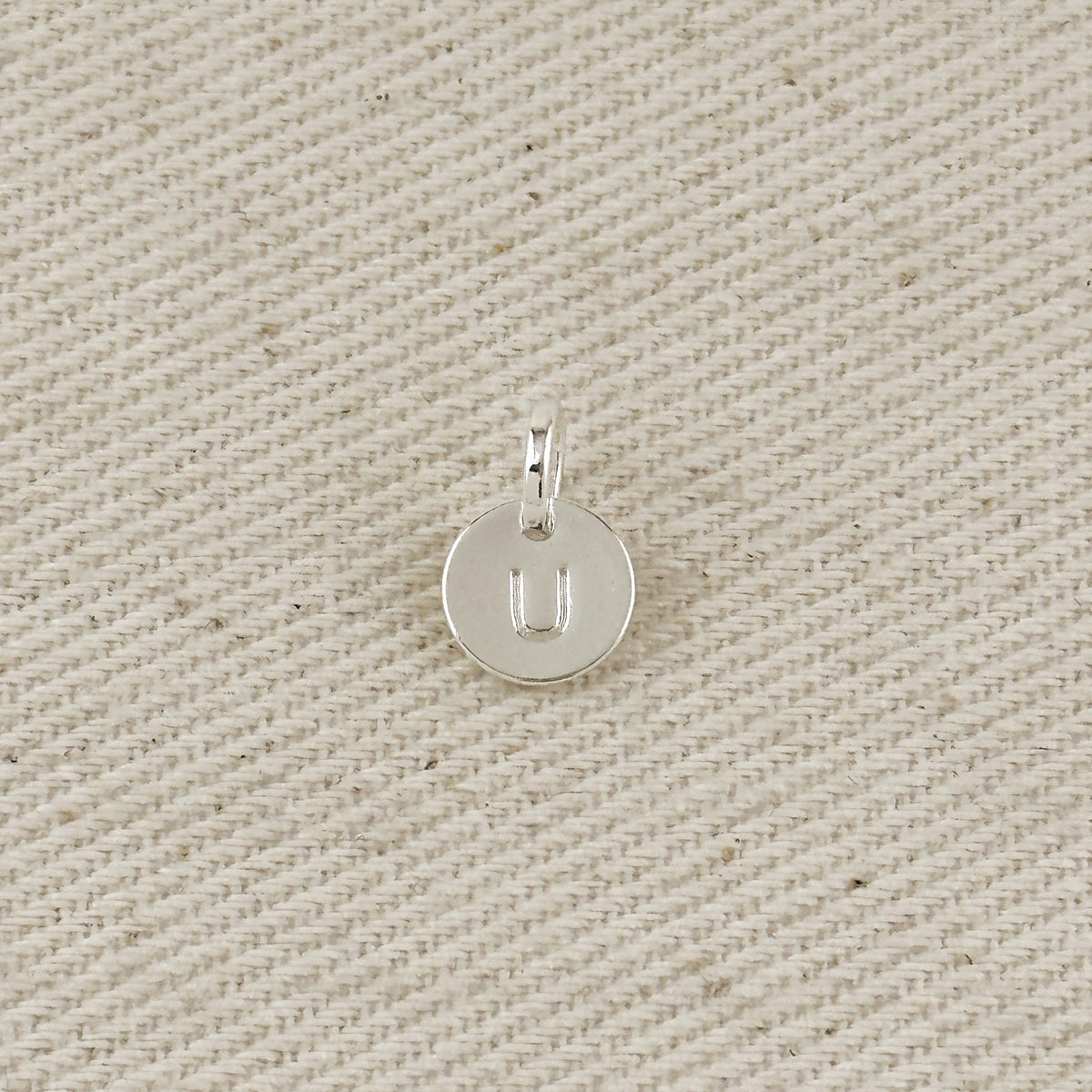 Silver Filled Stamped Tiny Initial Letter Charm