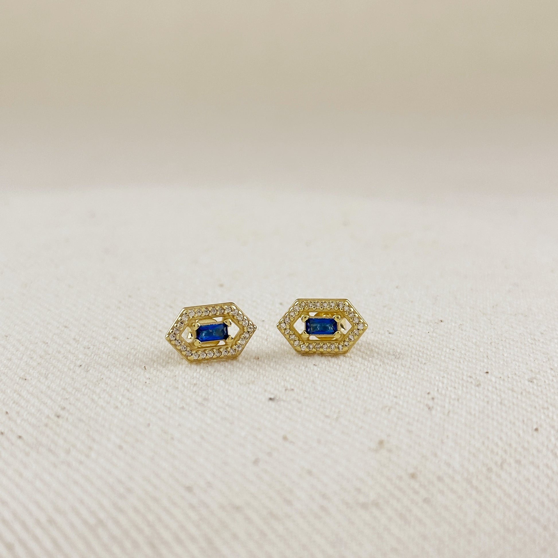 18k Gold Vermeil Fancy Birthstone Baguette Earrings