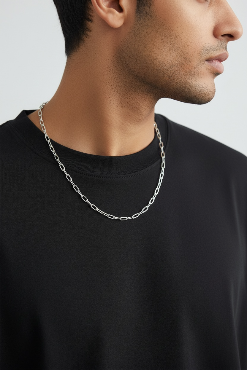 Sterling Silver Flat Elongated Curb Chain 4.0mm