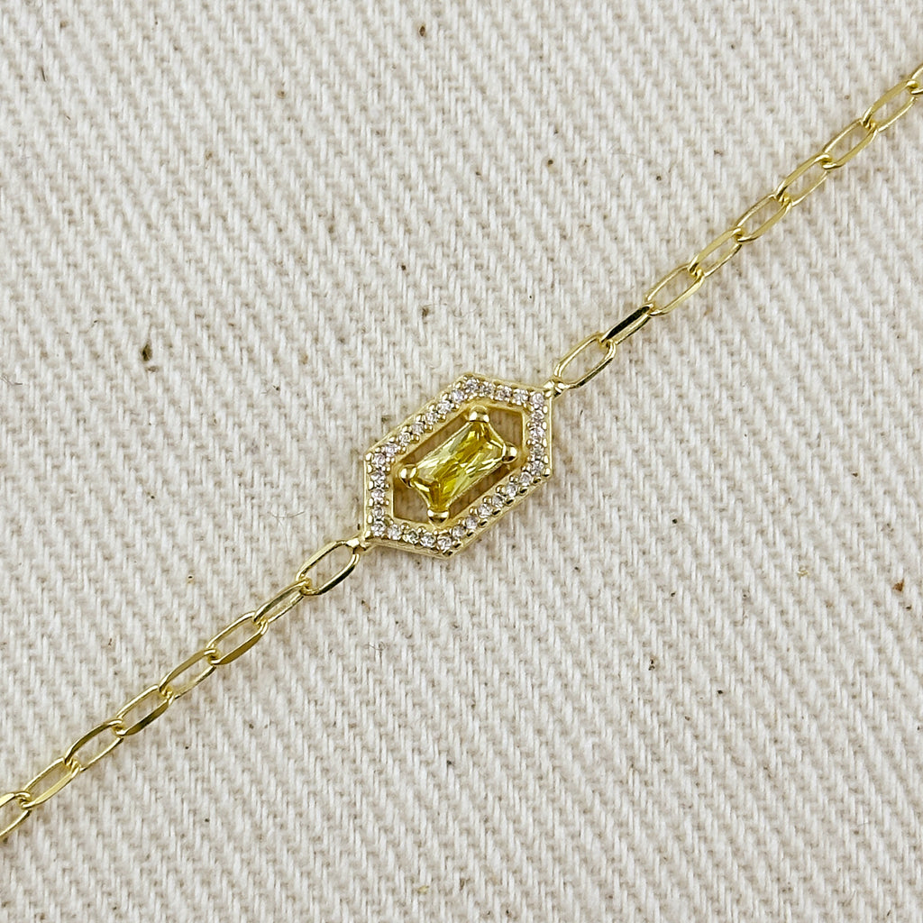 18k Gold Vermeil Fancy Birthstone Bracelet