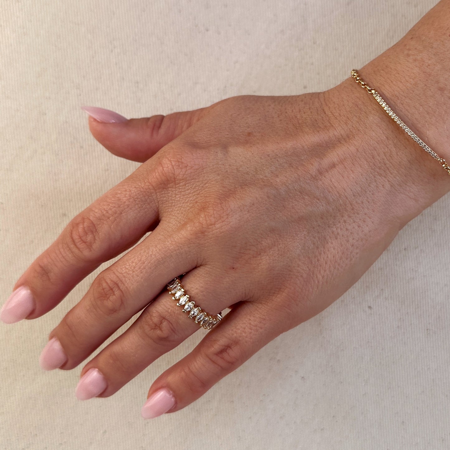 18k Gold Filled Marquise Eternity Band Ring