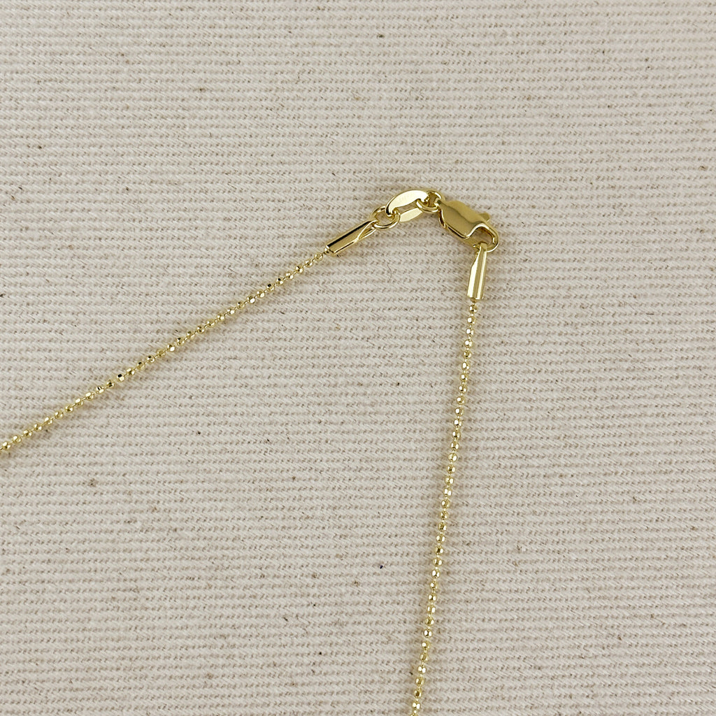 18k Gold Filled 1.0mm Ball Chain Diamond Cut Thin Delicate Chain
