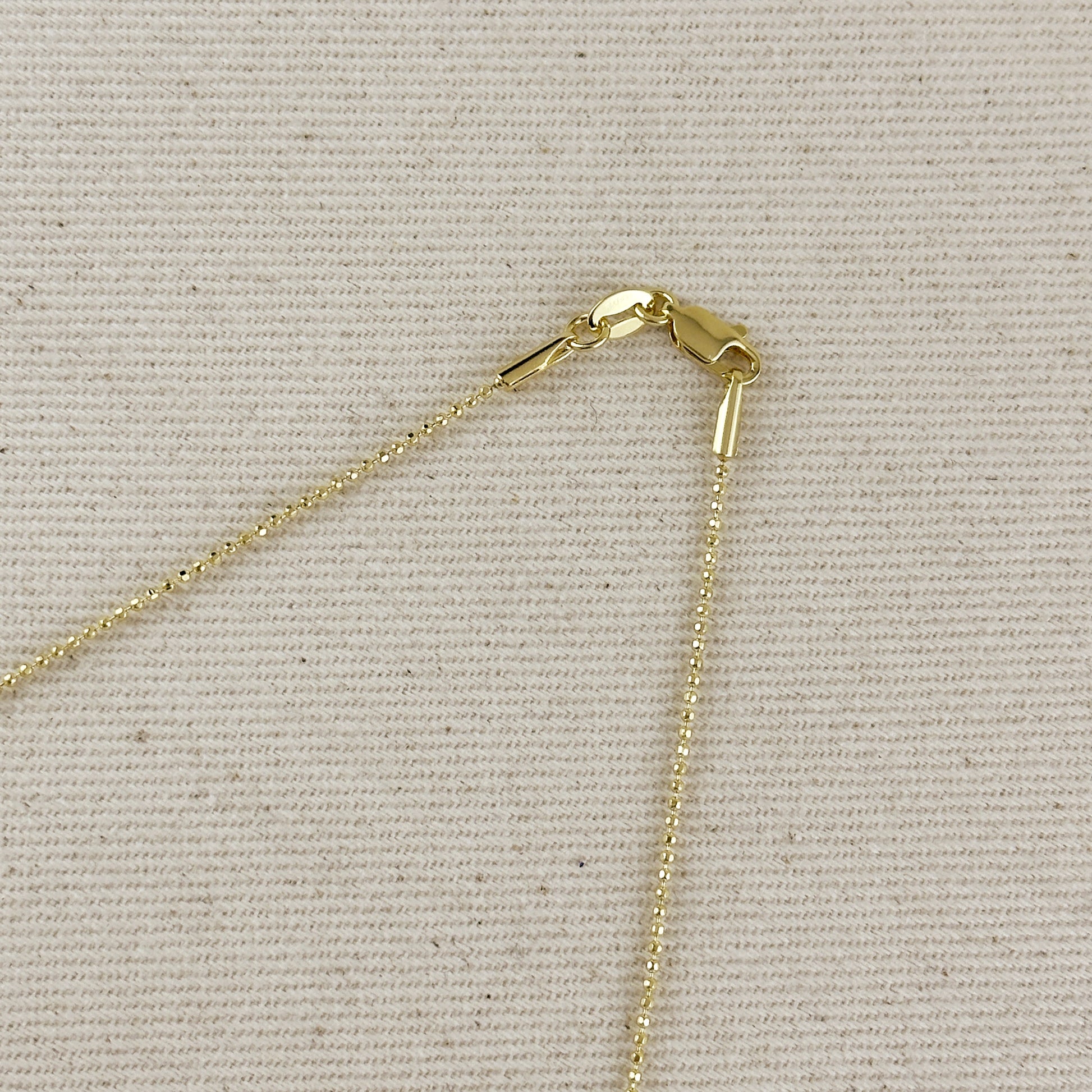 18k Gold Filled 1.0mm Ball Chain Diamond Cut Thin Delicate Chain