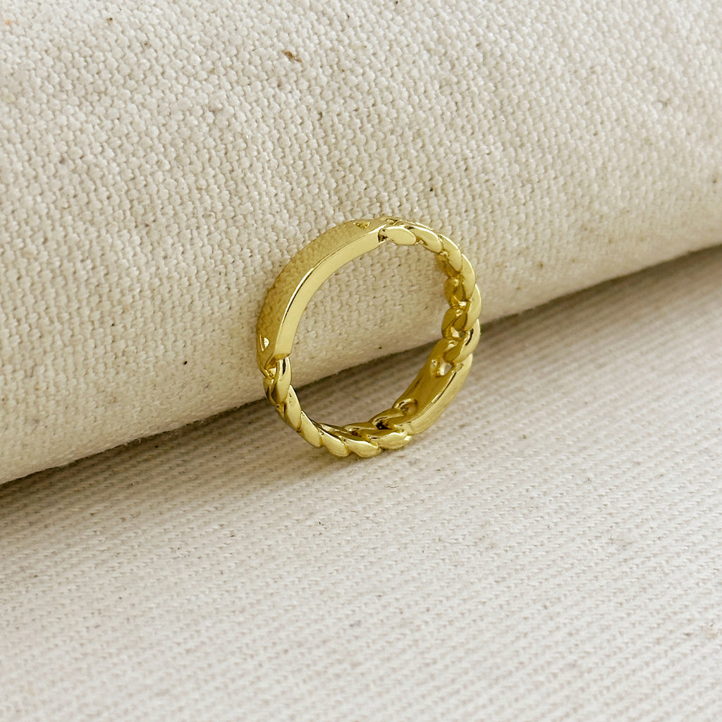 18k Gold Filled Chain With Polished Plate Ring