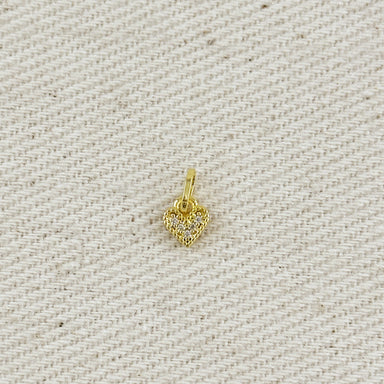 18k Gold Filled CZ Mini Heart Charm