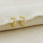 18k Gold Filled 15mm Gradient Beaded Clicker Hoop Earrings