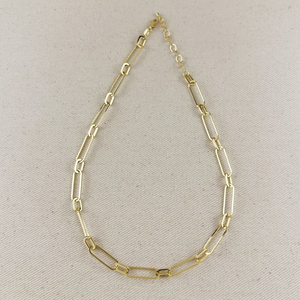 18k Gold Filled Oversized Paperclip Necklace