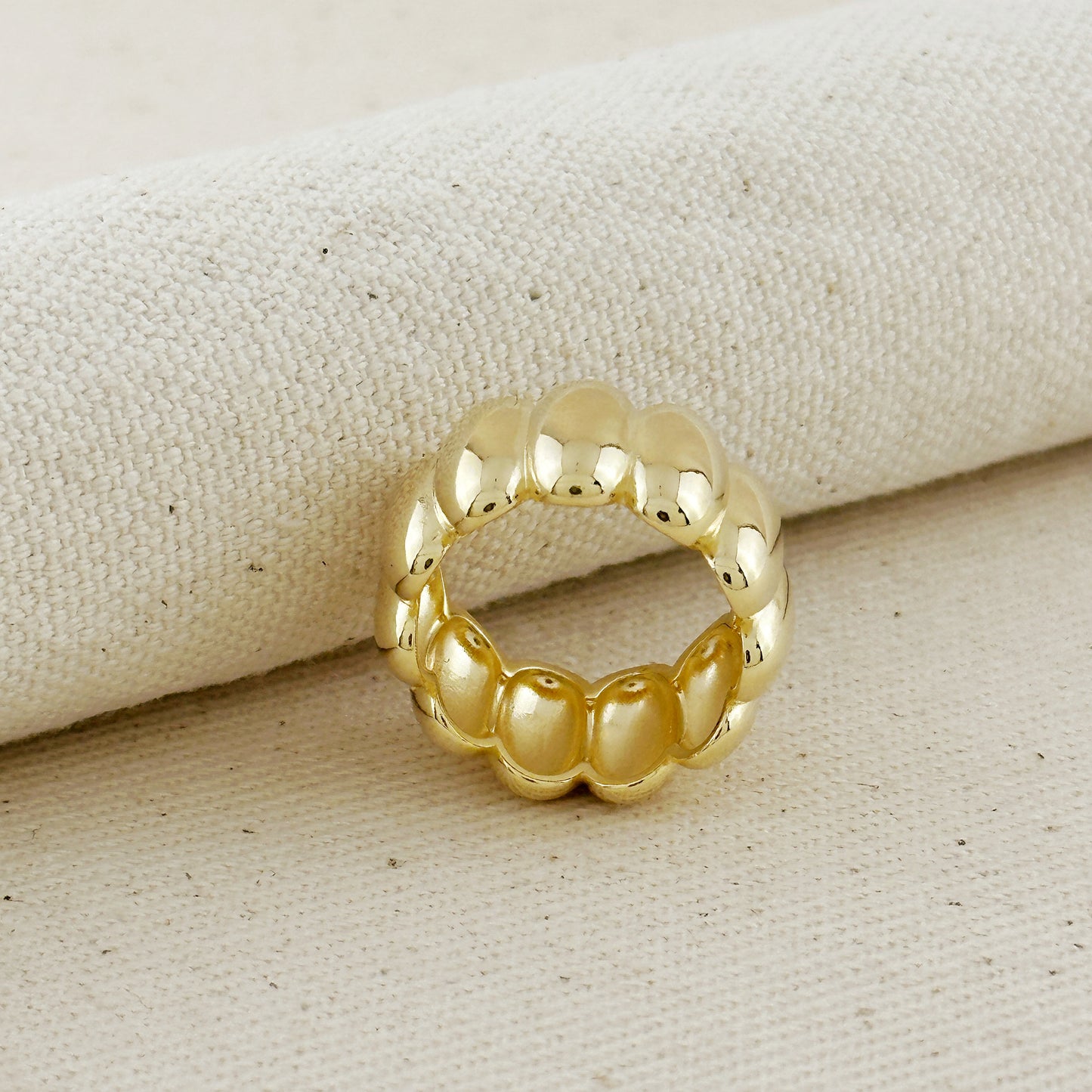 18k Gold Filled Oversized Scalloped Ring