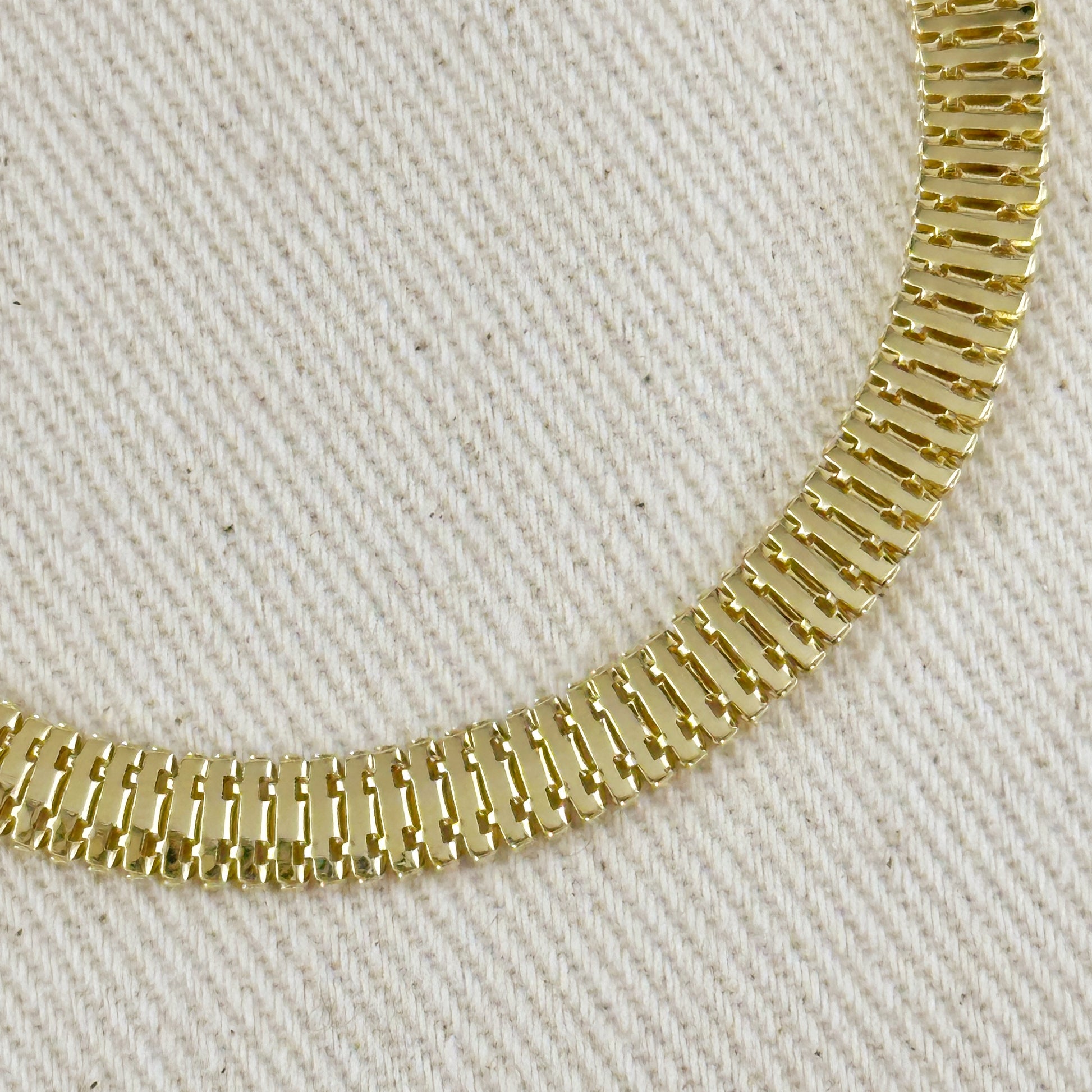 18K Gold Filled 6mm Square Snake Chain Bracelet