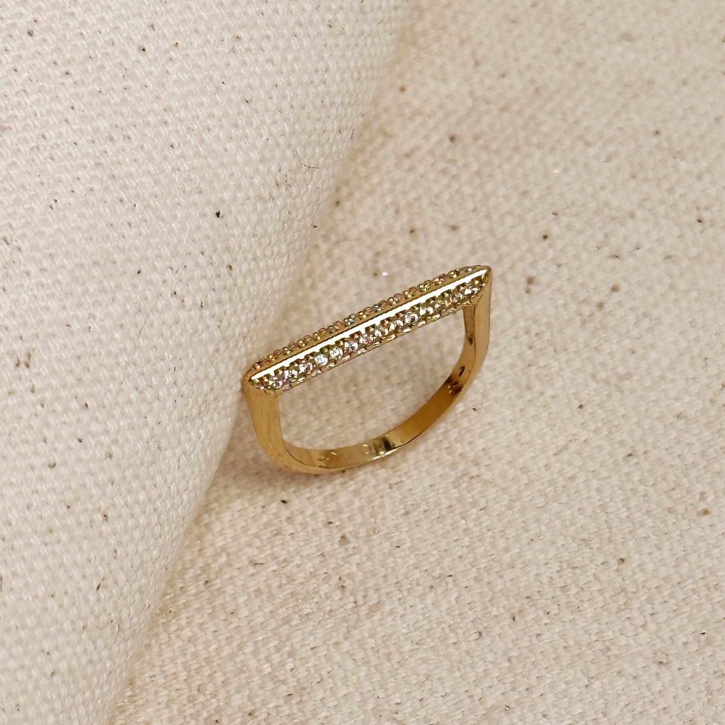 18k Gold Filled Thin Line CZ Ring