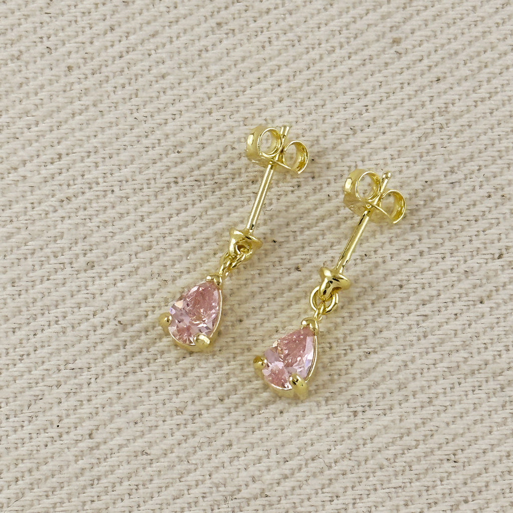 18k Gold Filled Colored CZ Teardrop Earrings