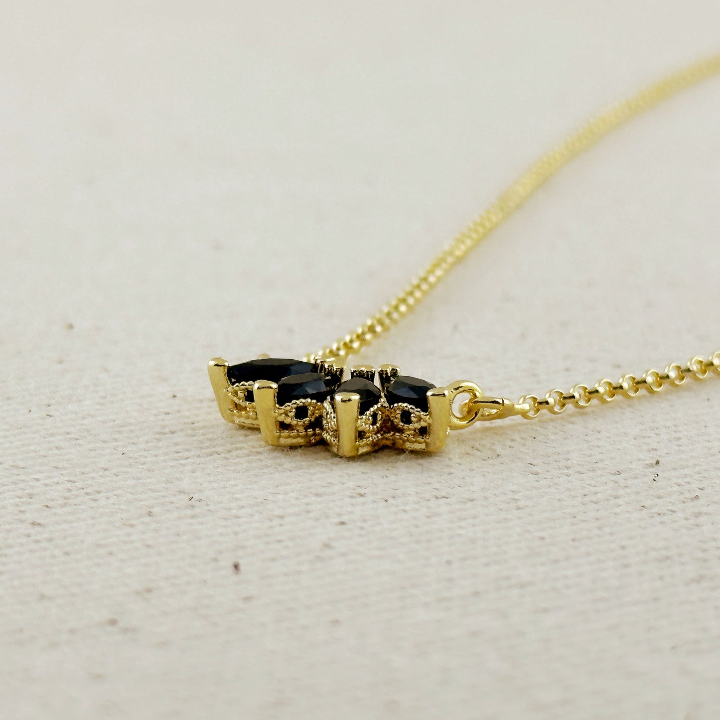 18k Gold Filled CZ Lotus Necklace