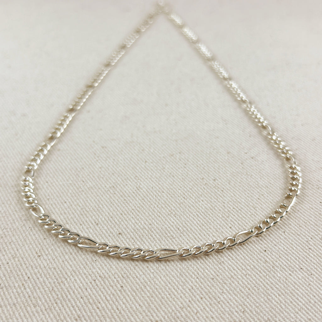 Sterling Silver Figaro 5x1 Chain 4.8mm