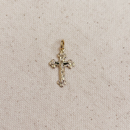 18k Gold Filled Delicate Crucifix Pendant