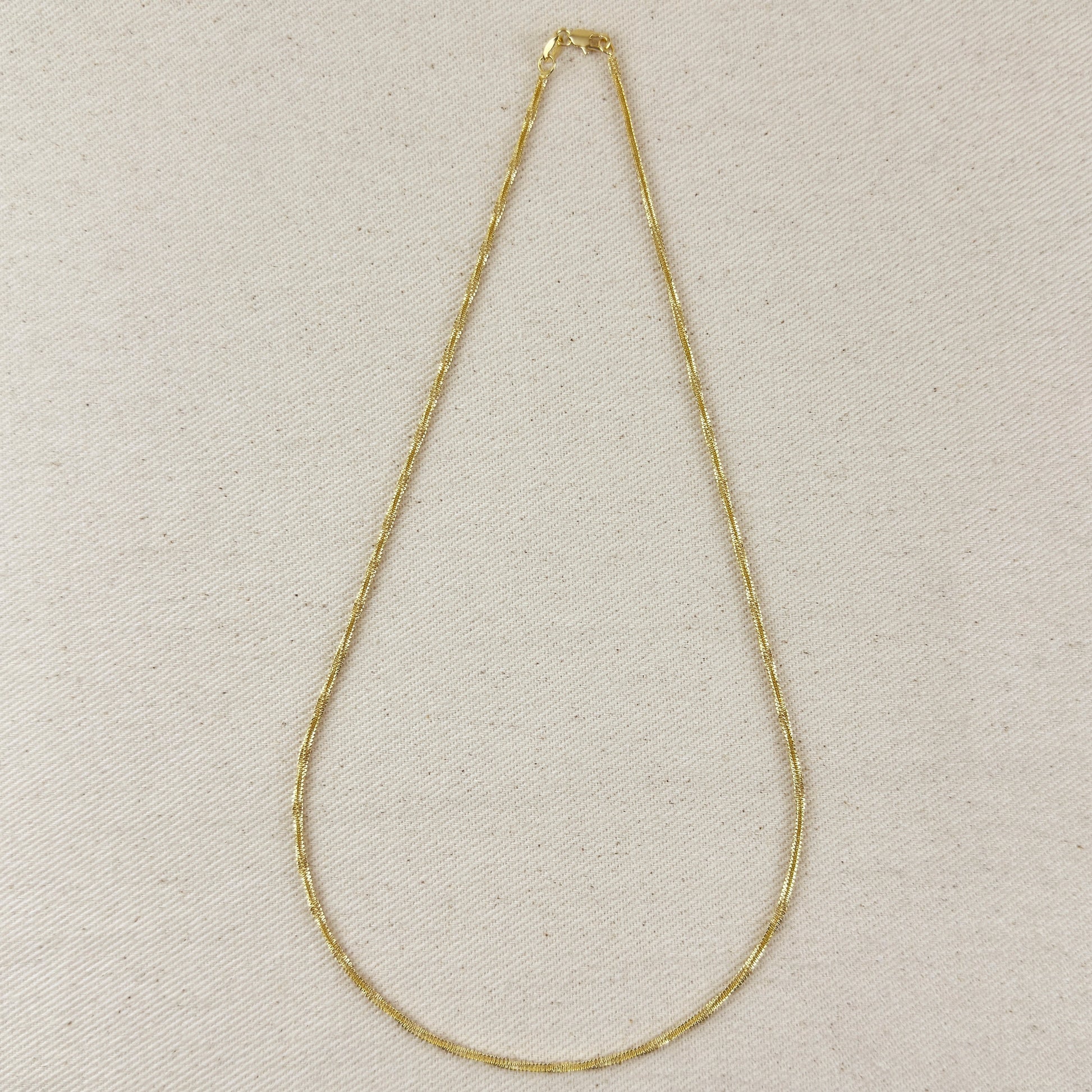 18k Gold Filled 2mm Square Rope Chain