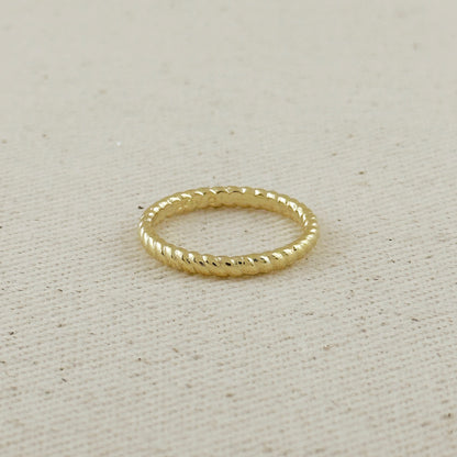 18k Gold Filled Twisted Design Band Ring