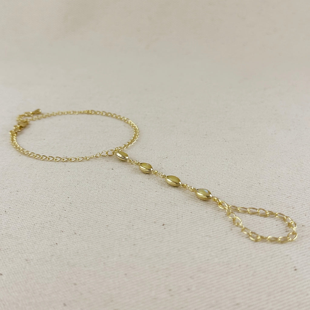 18k Gold Filled Ellipse Opal Hand Chain