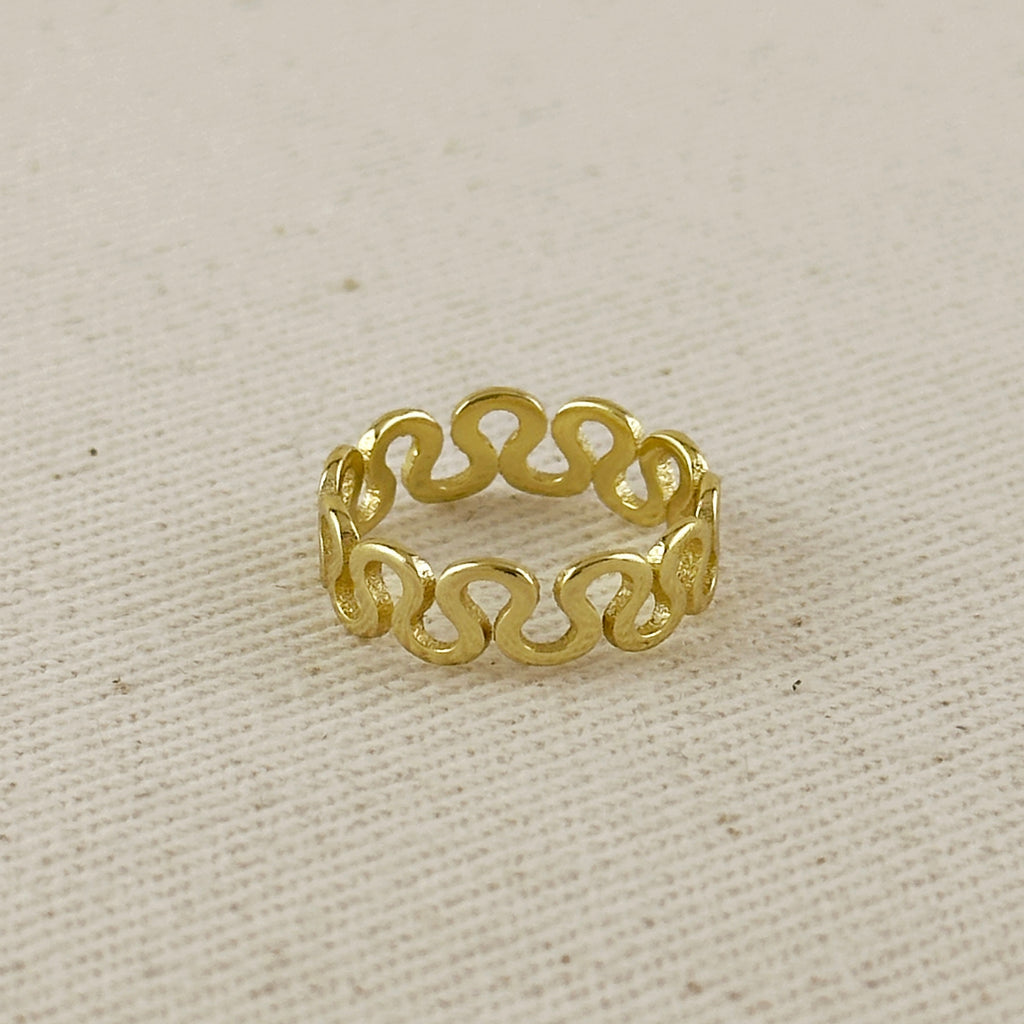 18k Gold Filled Short Wave Ring