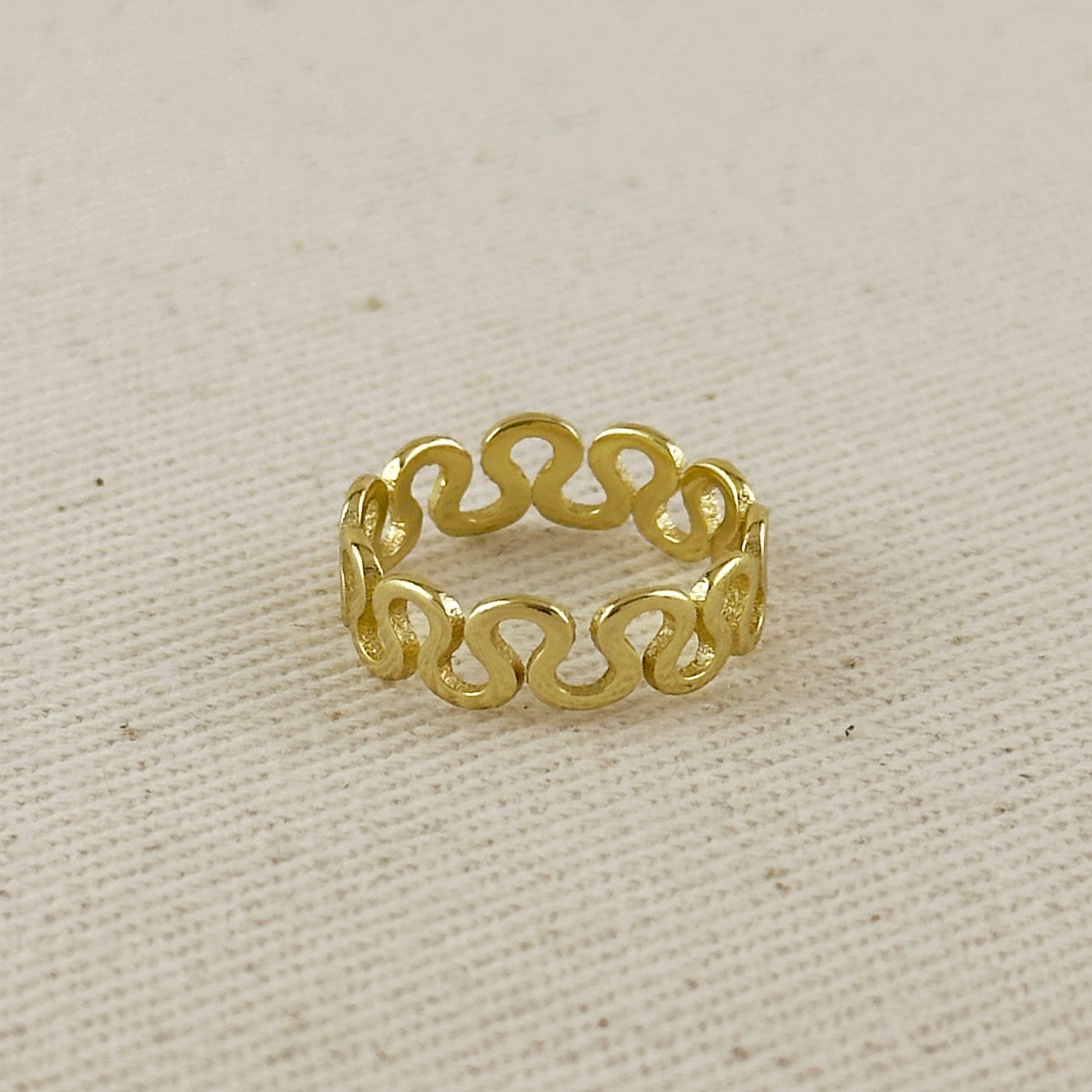 18k Gold Filled Short Wave Ring