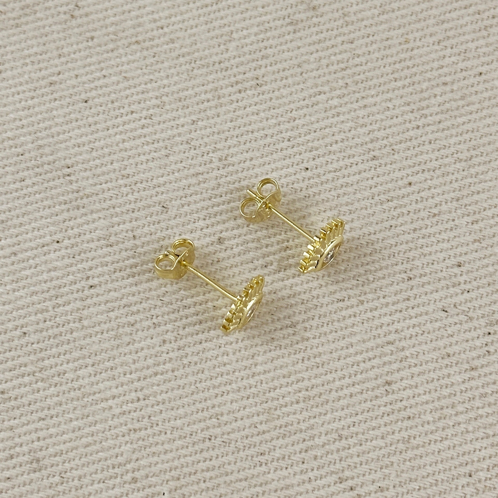 18k Gold Filled Mini CZ Eye Stud Earrings