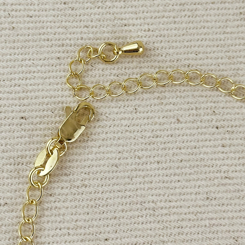 18k Gold Filled Ellipse Opal Hand Chain