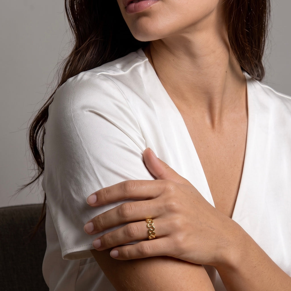 18k Gold Filled Short Wave Ring