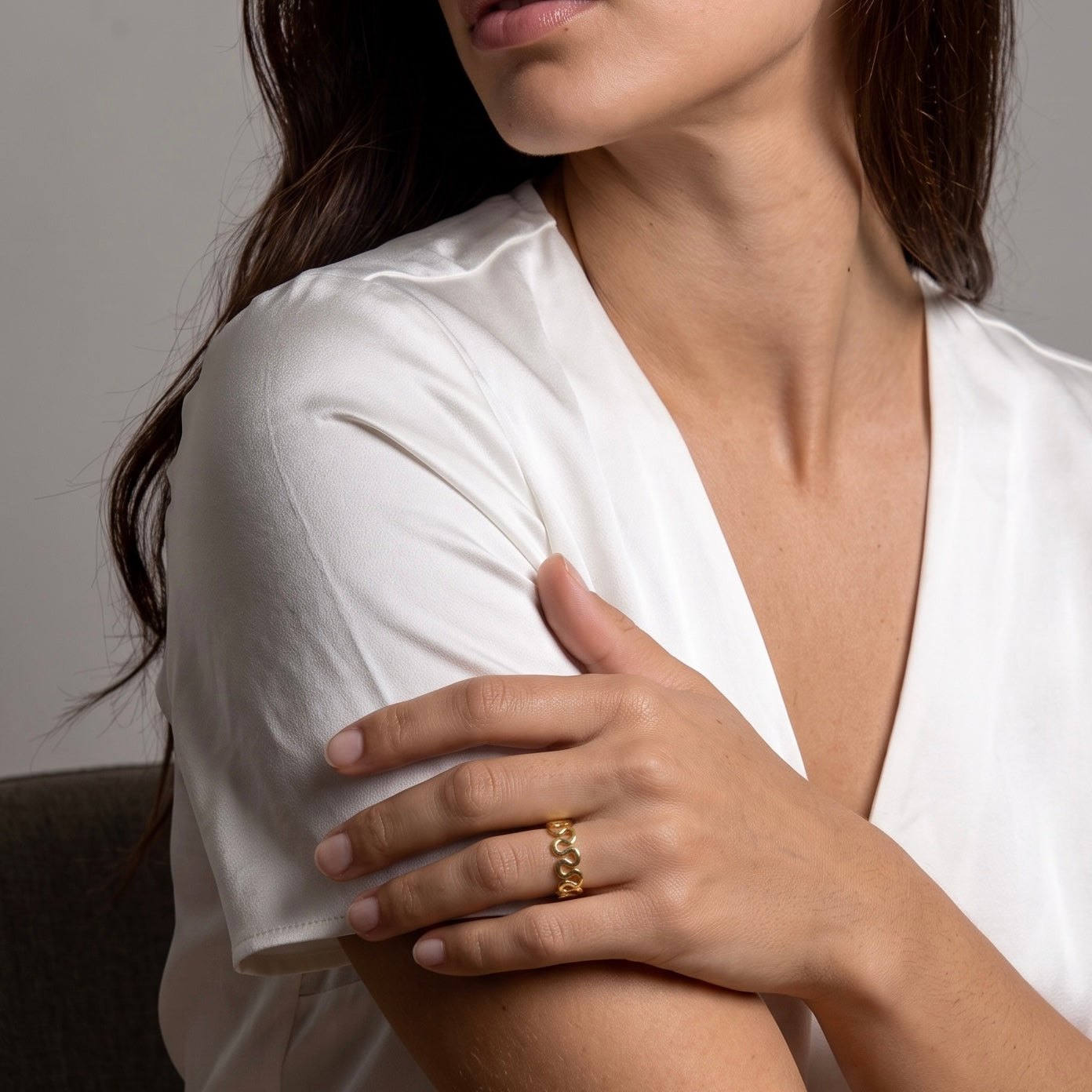18k Gold Filled Short Wave Ring