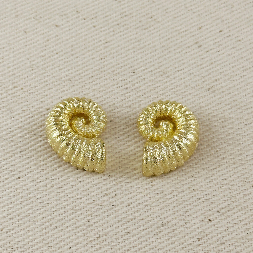 18k Gold Filled Sundial Shell Earrings