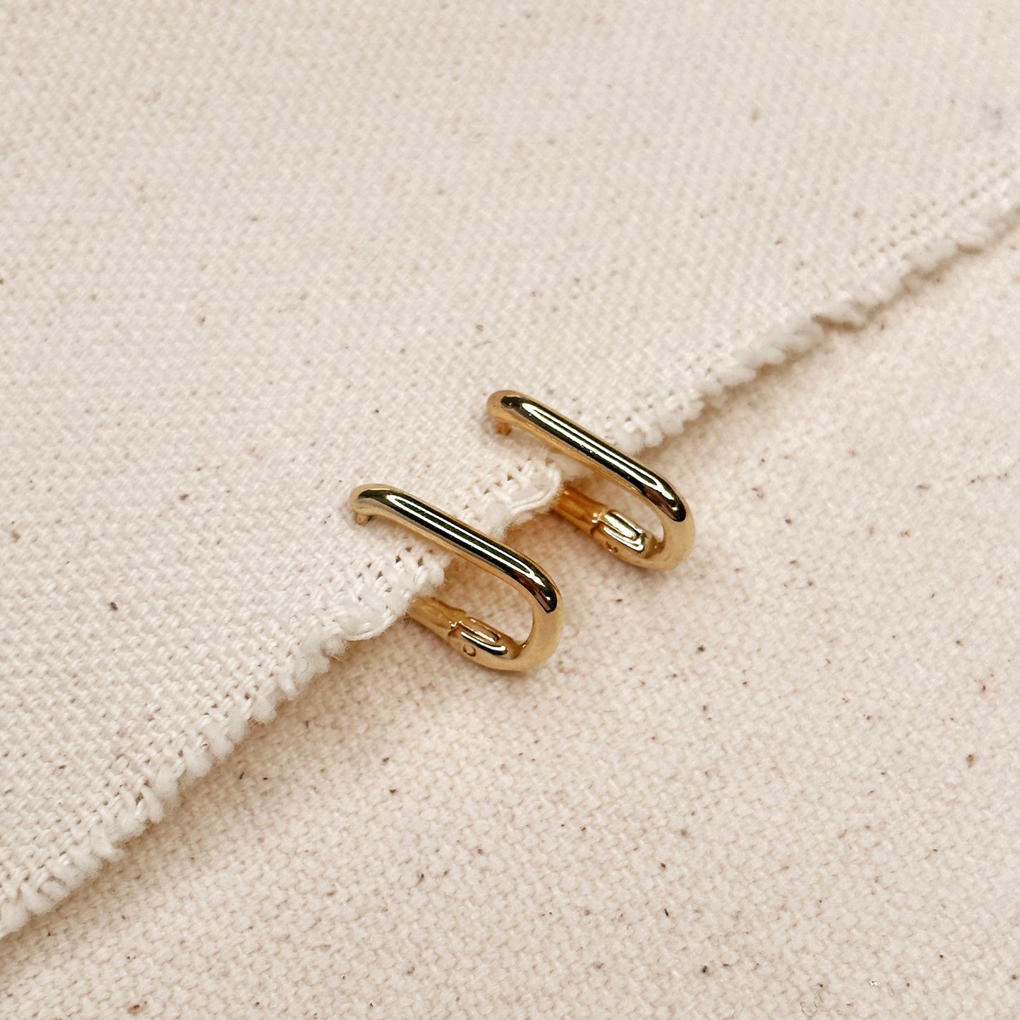 Polished Rectangle Clicker Earrings