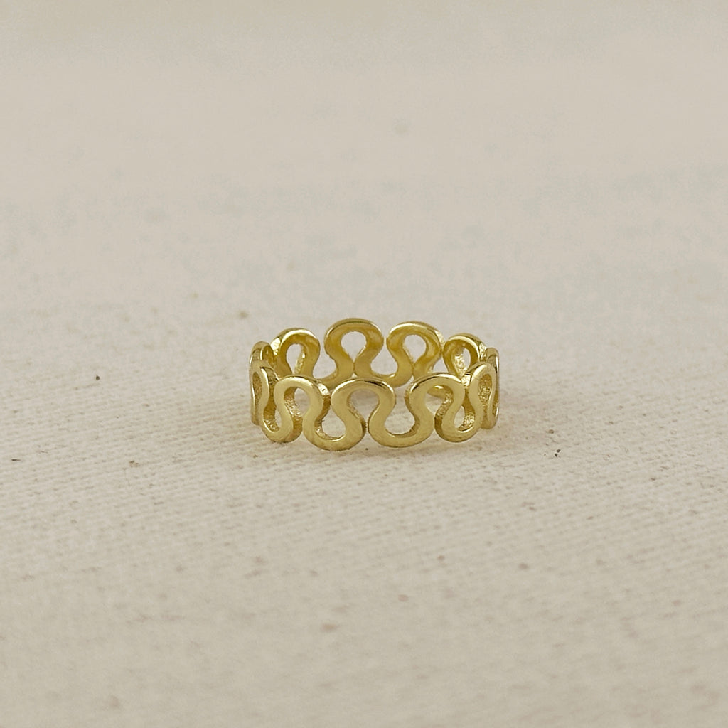 18k Gold Filled Short Wave Ring