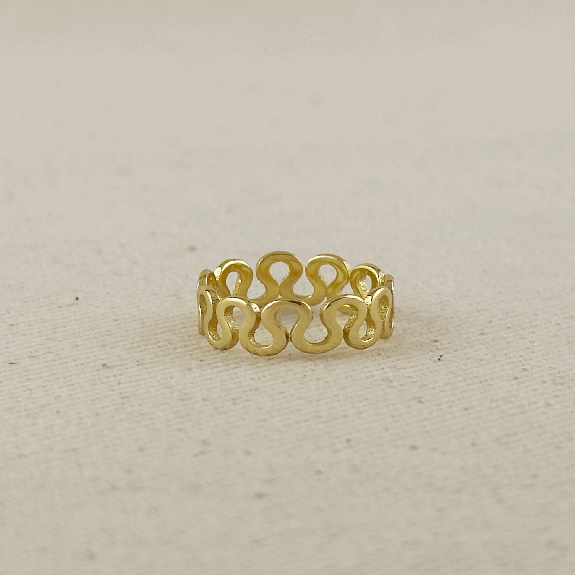 18k Gold Filled Short Wave Ring