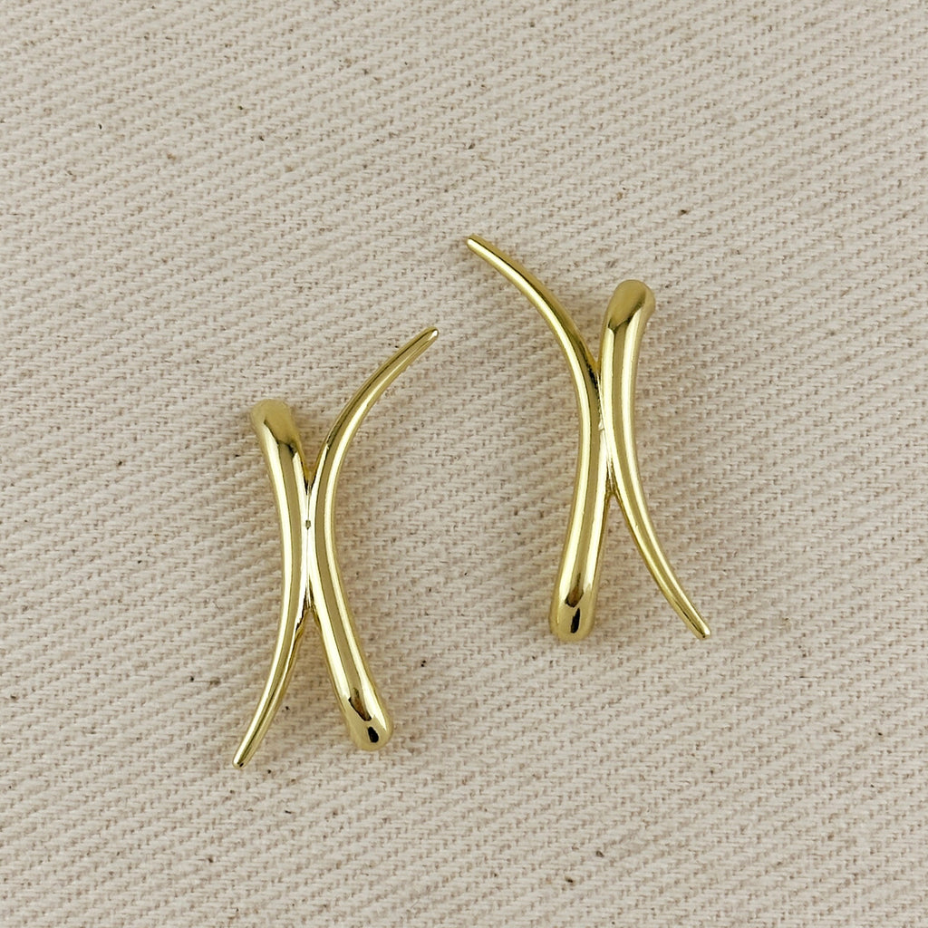 18k Gold Filled Oversized X Earrings