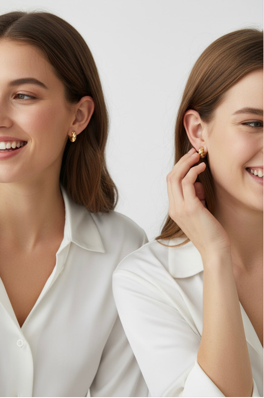 Croissant Clicker Hoop Earrings
