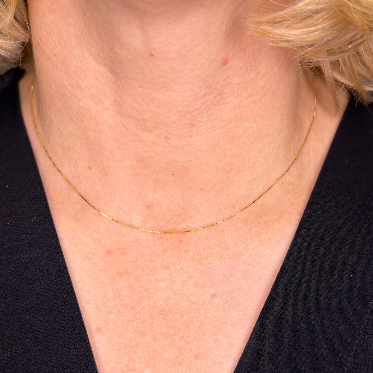 18k Solid Gold 0.5mm Box Chain