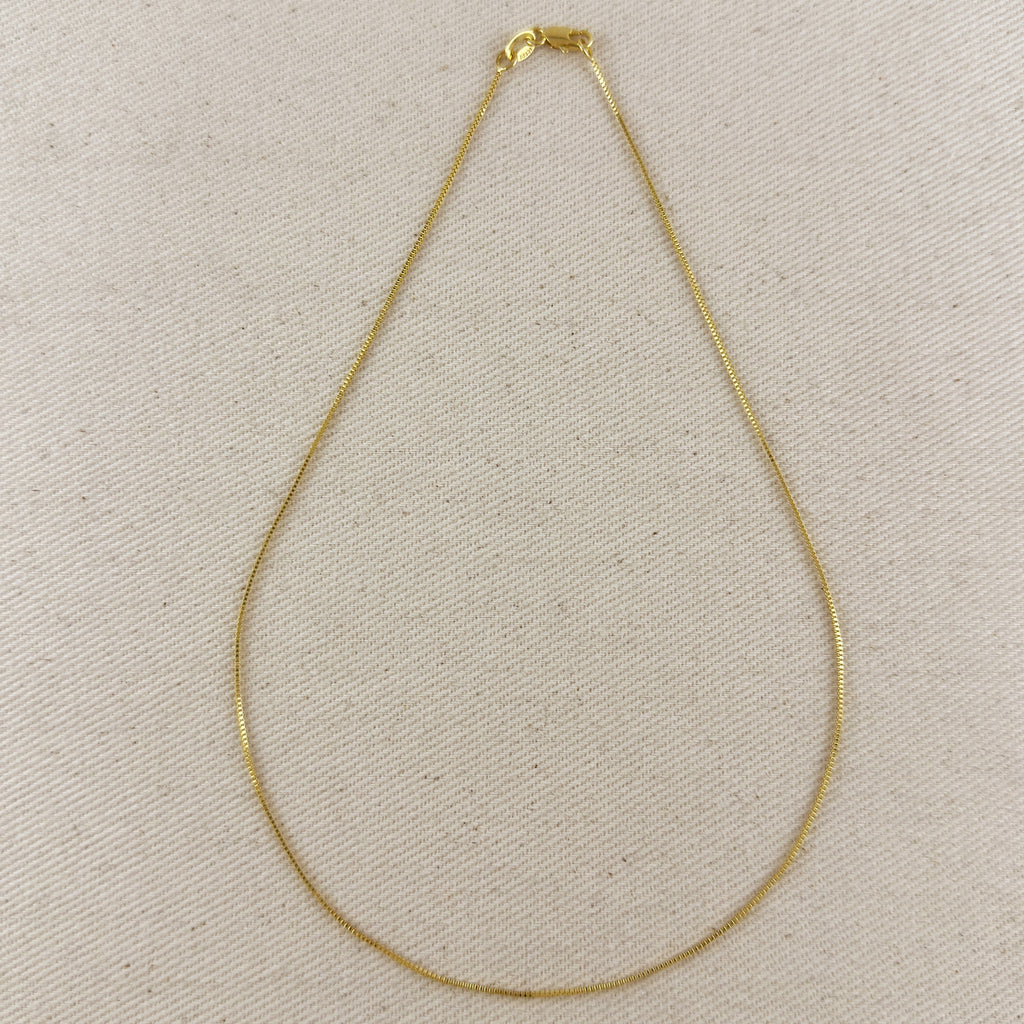 18k Gold Filled Thin Box Chain 0.85mm