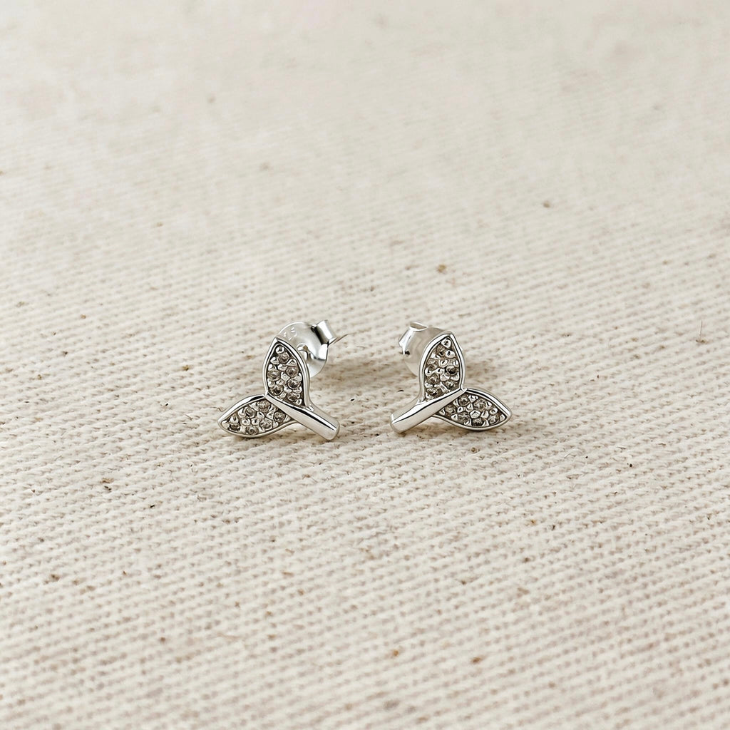 .925 Sterling Silver Mermaid Tail Stud