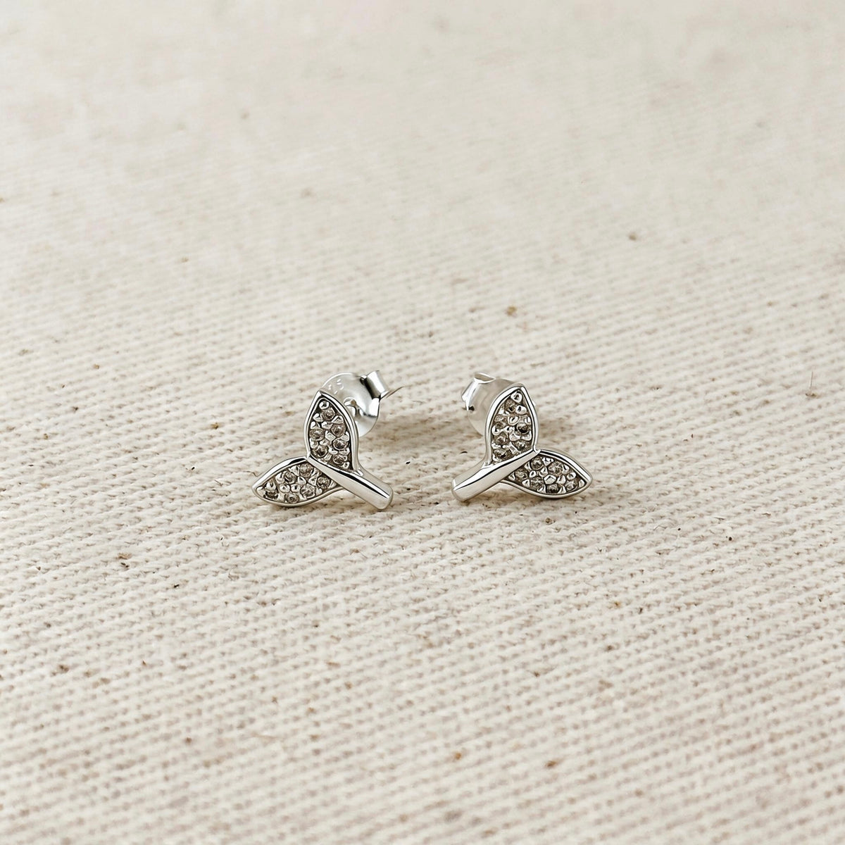 .925 Sterling Silver Mermaid Tail Stud