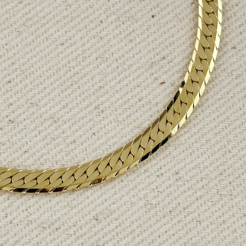 18K Gold Filled Diamond Cut Herringbone Anklet