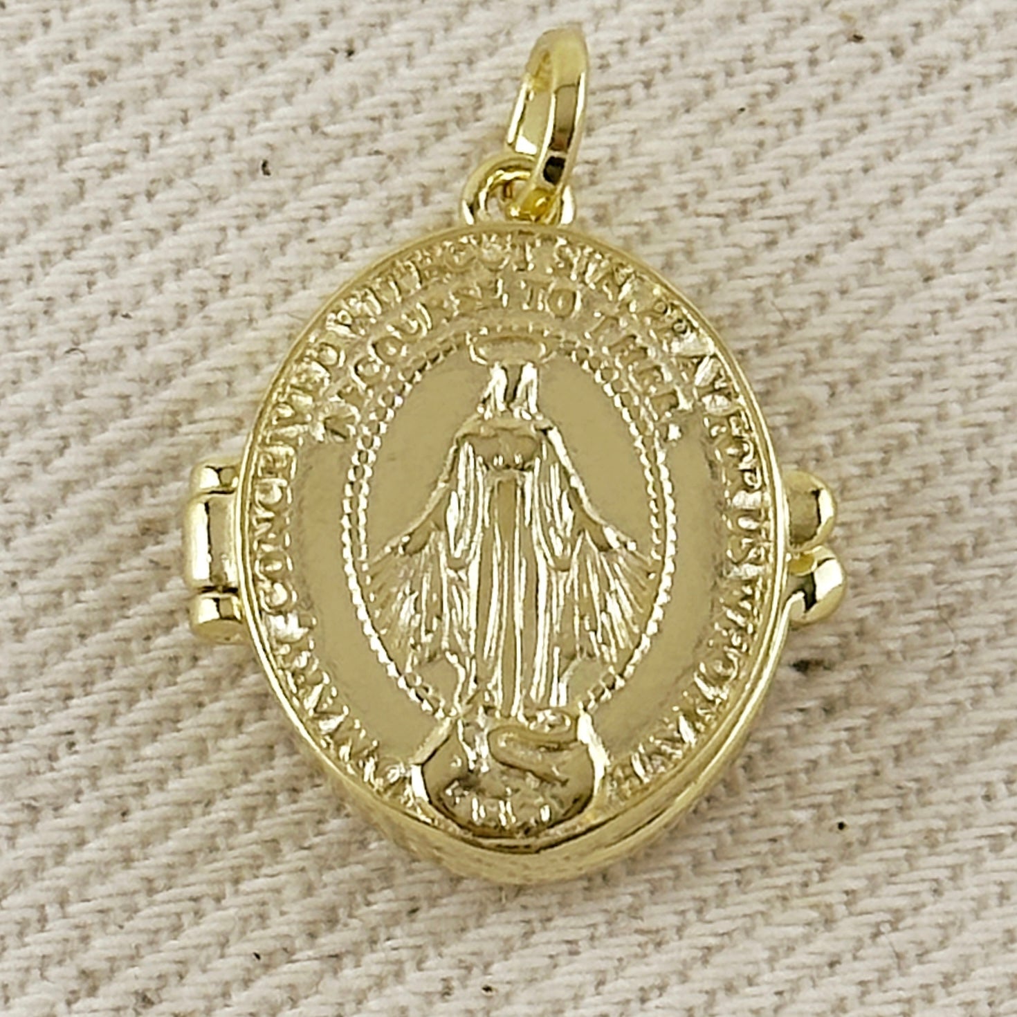 18k Gold Filled Lady of Grace Locket Pendant