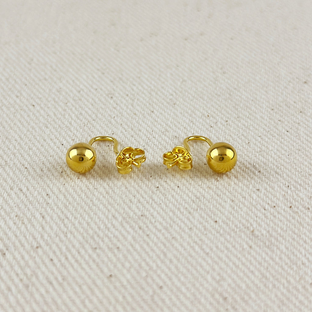Gold Drop Hook Ball Earrings