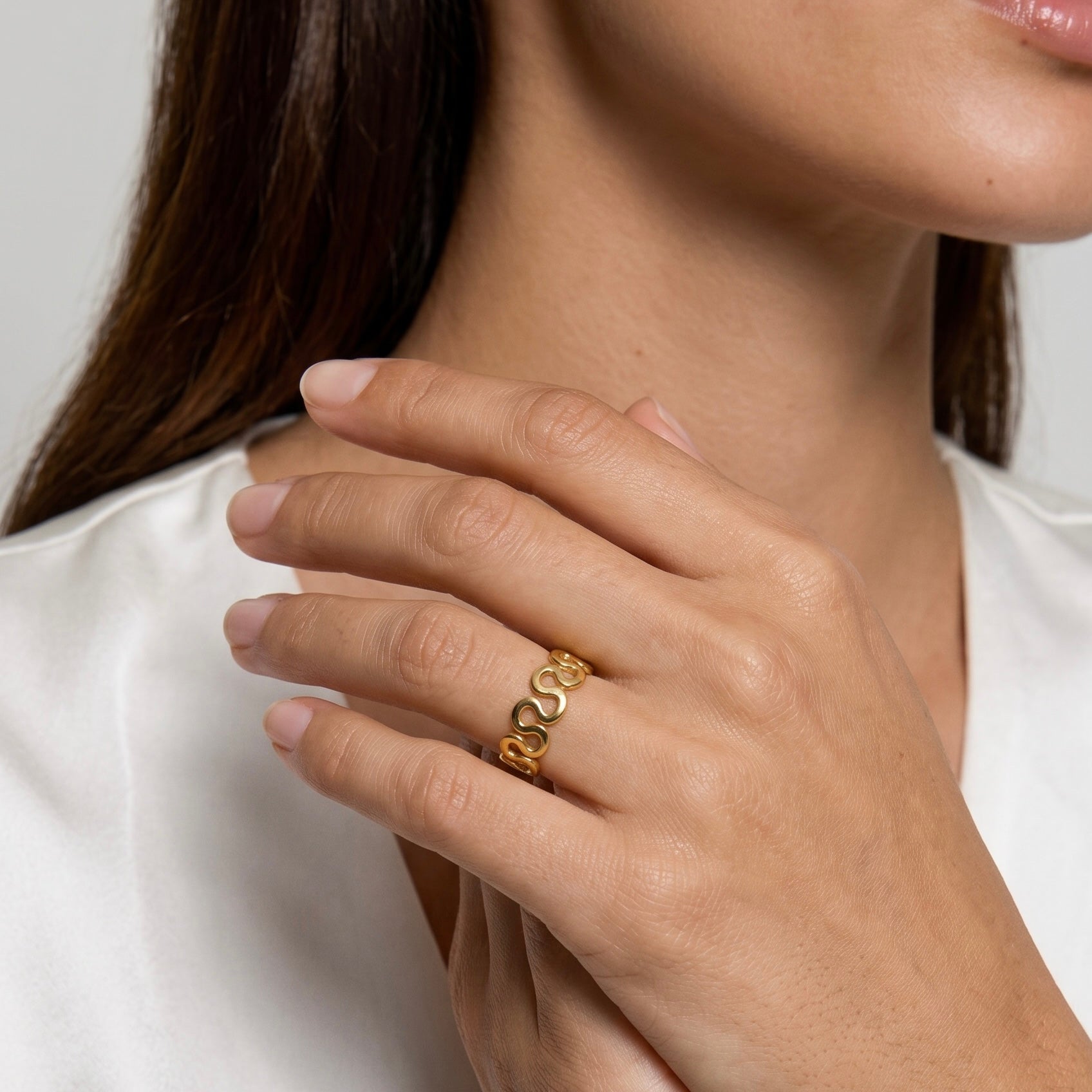 18k Gold Filled Short Wave Ring