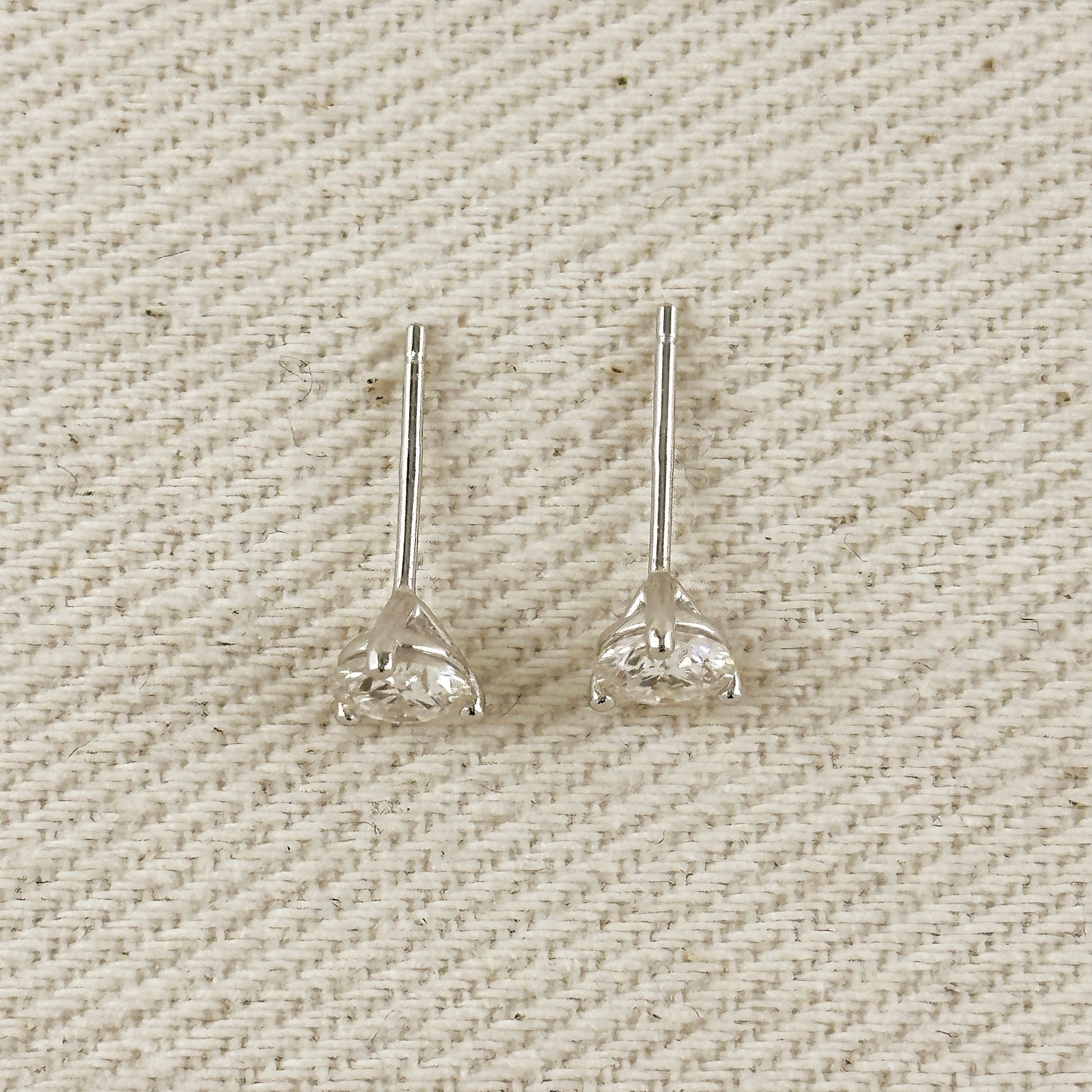 .925 Sterling Silver Rhodium Plated 1.0ct Moissanite Stud Earrings