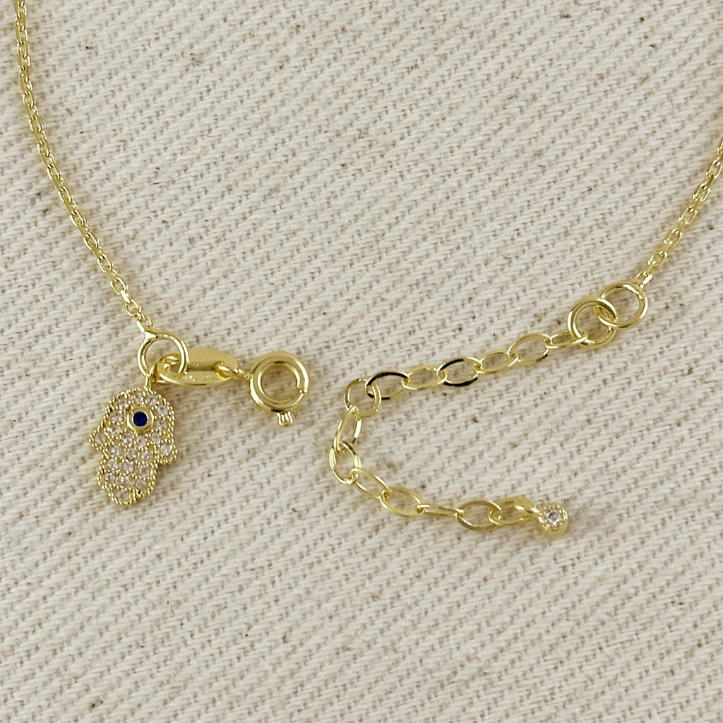 18k Gold Filled Hamsa Charm Bracelet