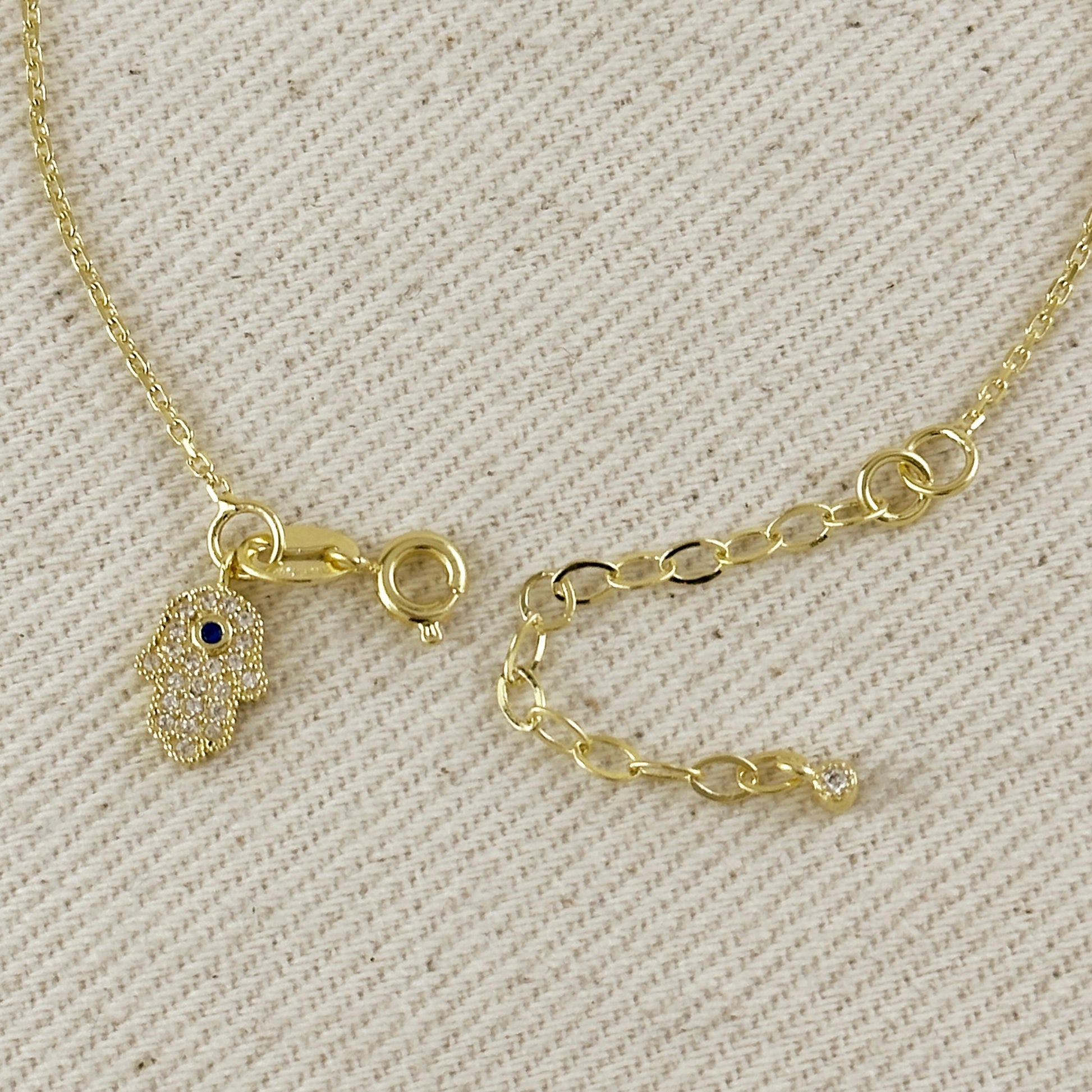 18k Gold Filled Hamsa Charm Bracelet