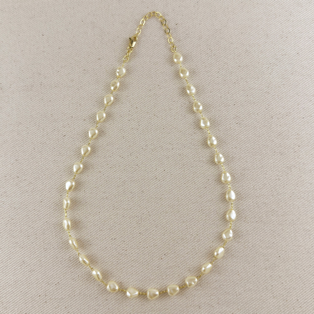 18K Gold Filled Baroque Pearl Necklace